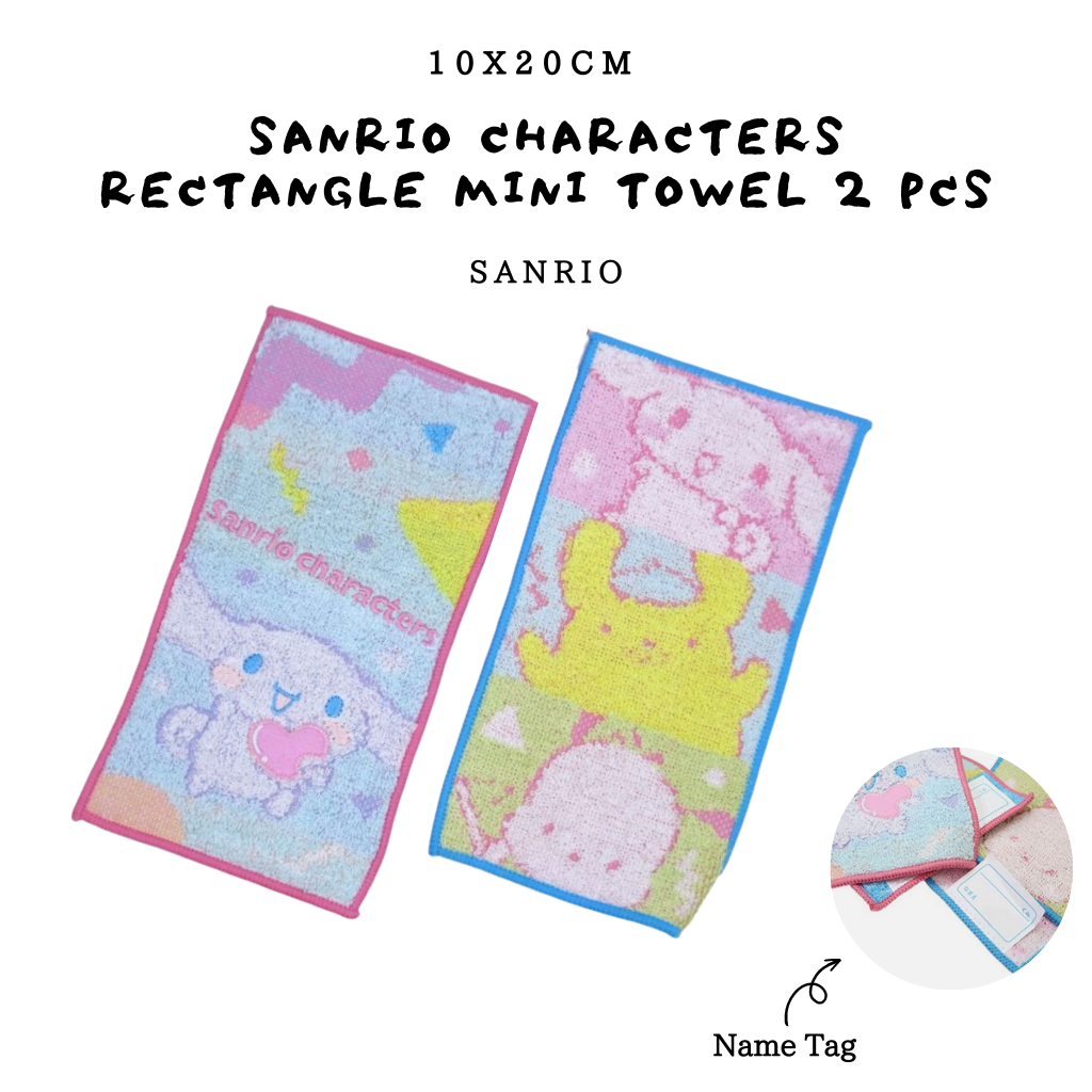 Sanrio Characters Rectangle Mini Towel 2 Pcs